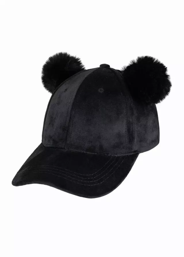 Magid Velvet Dual Pom Pom Baseball Cap