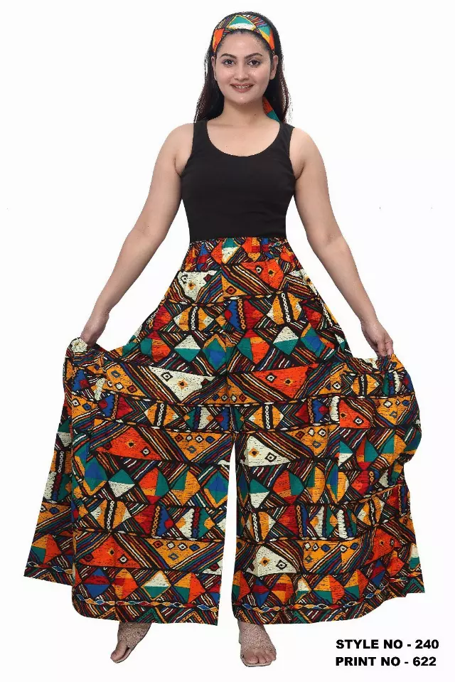 240 - NEW PRINT ALERT!! Ankara Palazzo Pants With Big Side Pockets (3 PCS PRE-PACK) - $20.00 Each — One Size (4 - 24) / Print-622