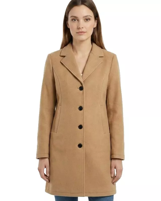 Women’s Midi Wool Coat #21 — Beige / S-M-L-XL