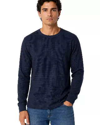 Men's Thermal Top Crew Neck #TH1 — Navy / 2X-3X