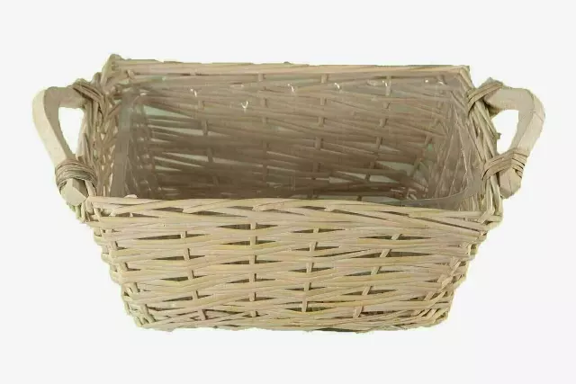 MS1797WW – 11”x 9” rectangular deep white wash basket-w/Liner-“each” Min 6 – Case 20 pcs