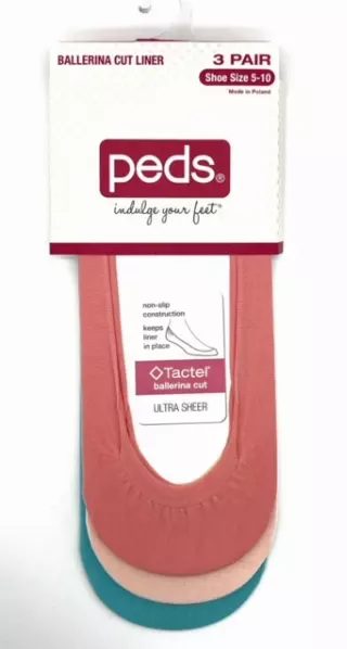 #6-PD-6182 Women’s ‘PEDs’ Ballerina Cut Liner – $.90 Per 3 Pair Pack (20 Packs)
