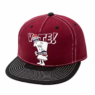 SCHOOLHOUSE ROCK LETTER VOTE SNAPBACK HAT BURGUNDY/BLACK