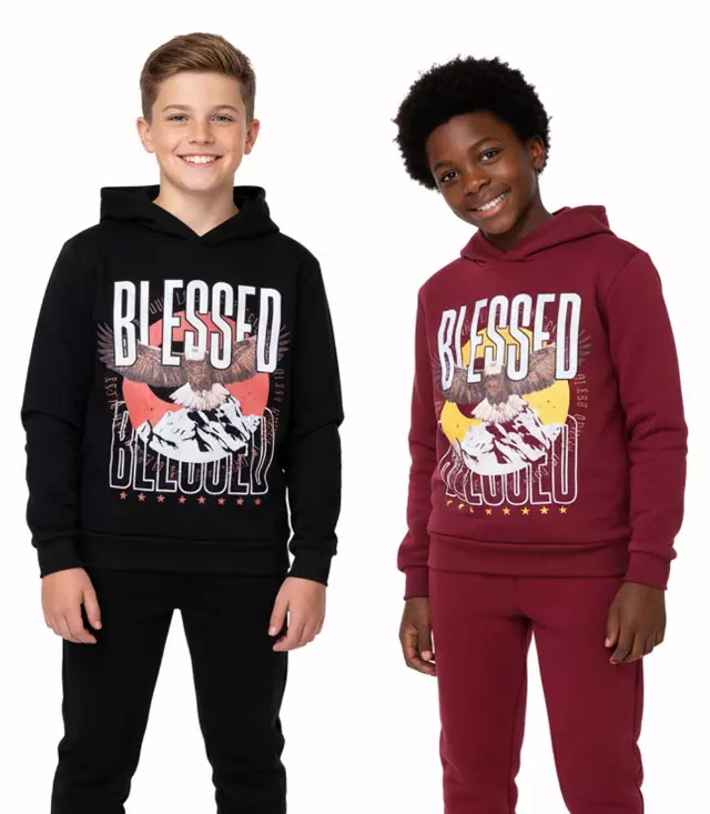 Boys 8-14 Blessed Hoodie & Jogger Set – S1OPE (Style 8196588)