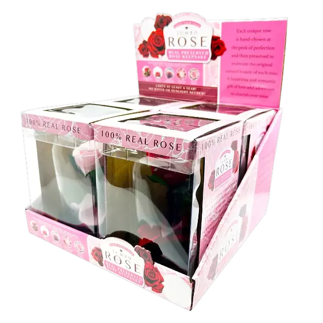 Glass Dome Real Preserved Rose Keepsake - 4 Pieces Per Retail Ready Display 25008