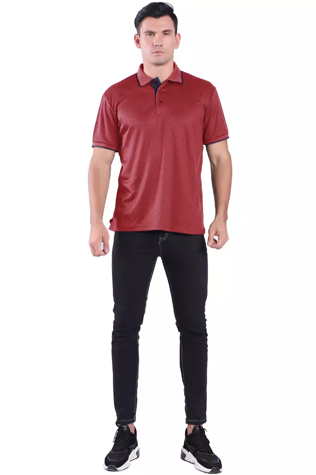 Men's Waft Series Polo- Style #MS015- $6.90/ Unit MINIMUM 24 PCS - PLEASE SEE DESCRIPTION - S-2XL — Red