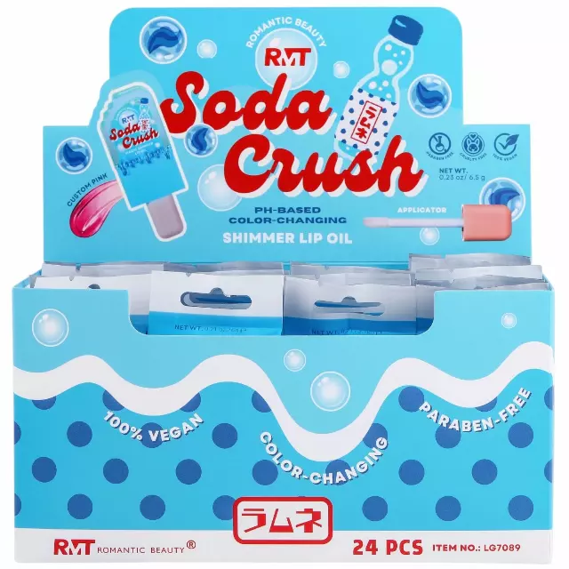 Romantic Beauty Soda Crush Shimmer Lip Oil - Wholesale Display 24 Units (LG7089)