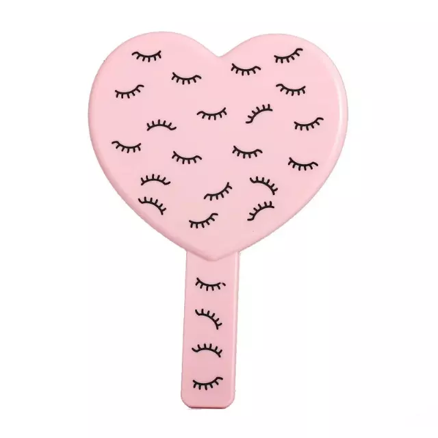 Pink Heart Shaped Hand Mirror