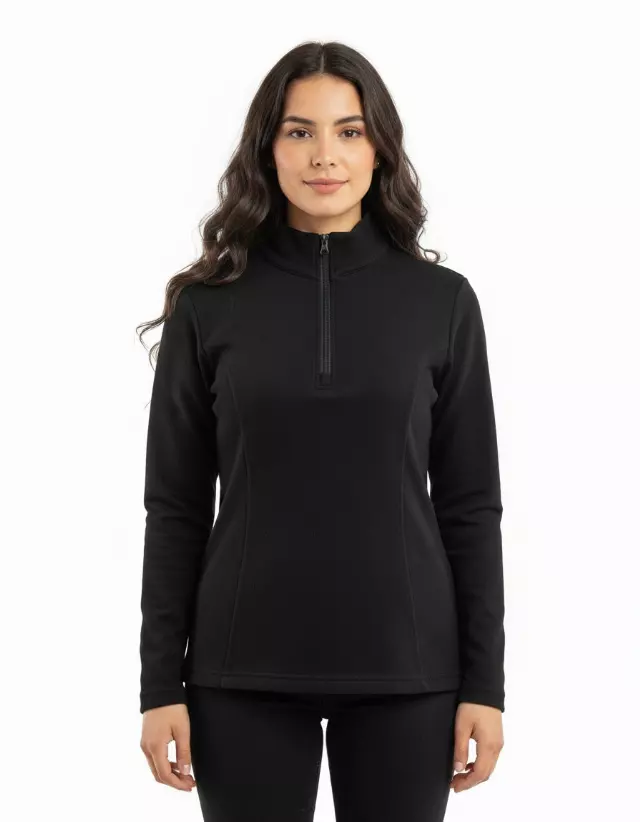 Fleece Quarter Zip #01 — Black / S-M-L-XL