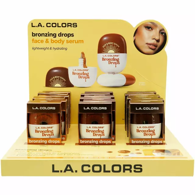 L.A. Colors Bronzing Drops - Face & Body Serum - Wholesale Display 18 Units (CPD838)