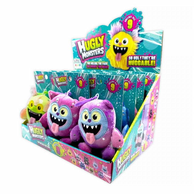 Hugly Monster Plush Keychain - 12 Pieces Per Retail Ready Display 26614