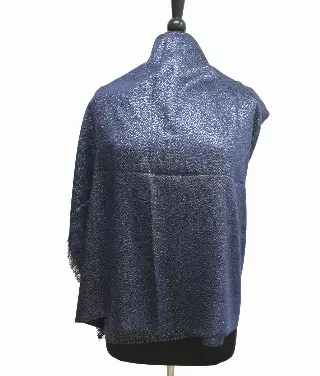IN303A Solid Color Metallic Scarf — Navy
