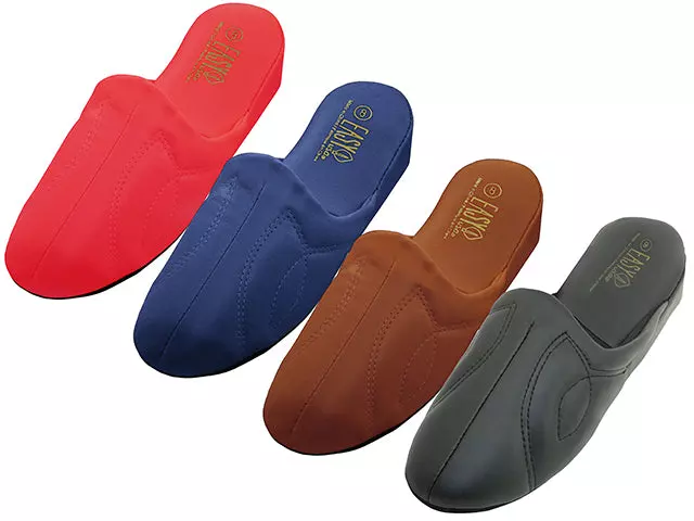 S320L - Women's "Easy USA" Pain Relief Close Toe Soft Vinyl Sandals — Assorted - Dark Brown, Red, Navy & Black (S320L-D) / 6-11 Assorted