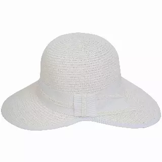 Magid Ribbon Straw Garden Hat — WHITE · SKU HA-6173S-WHITE