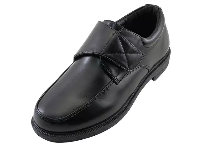 S5008-B - Wholesale Boy's "Easy USA" PU Upper Velcro Slip on Dress Shoes & School Shoes