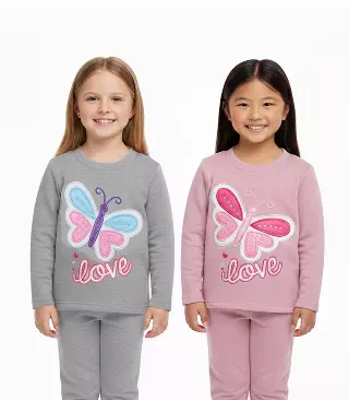 GIRLS PINK Butterfly Love Applique Crew Neck Jogset - 8721502