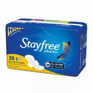 STAYFREE PADS 36 CT ULTRA THING REGULAR WITH WINGS — Case Pack of 4