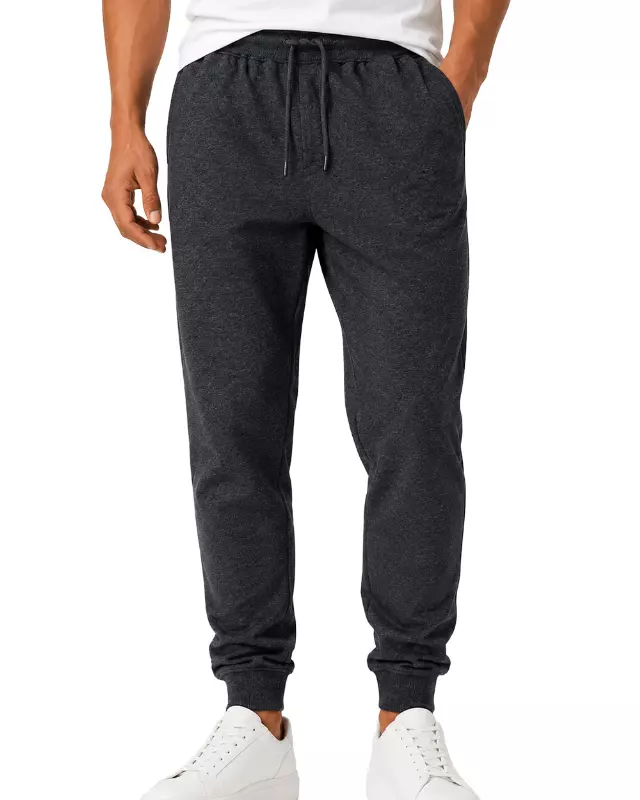 Men's Lightweight Fleece Jogger Pants #03 — H. Charcoal / S-M-L-XL