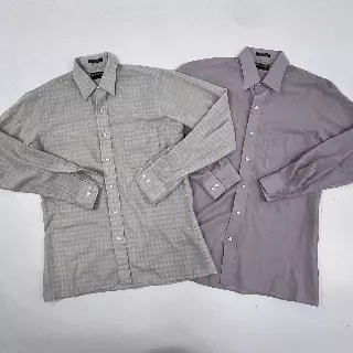 Vintage 90s Pierre Cardin Men's Lot of 2 Shirts Gray Mauve Sz 15.5 16