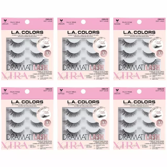 L.A. Colors Dramatilash Faux Mink Lashes - Soft Gaze - Wholesale 6 Units (CBEL535)
