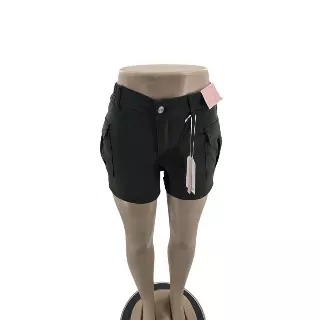 Chicaluv - Comfort Stretch Women’s High-Rise Cargo Shorts with Functional Side Pockets XV2050