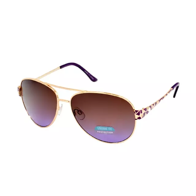 Stylish Aviator Sunglasses with Mosaic Pattern Temples & UV Protection HJ1004