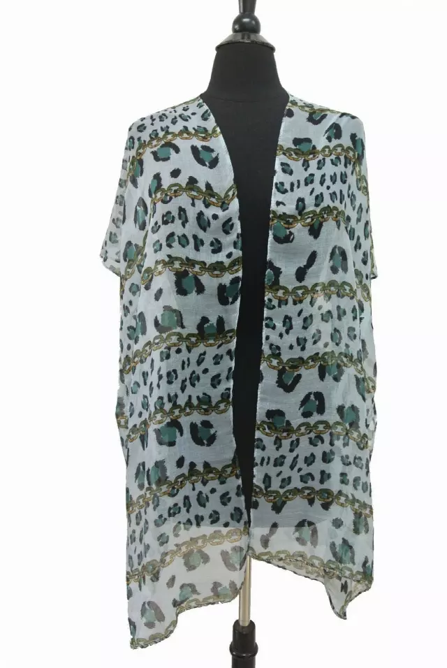 QC218 Animal Print Spring Kimono — Tq.