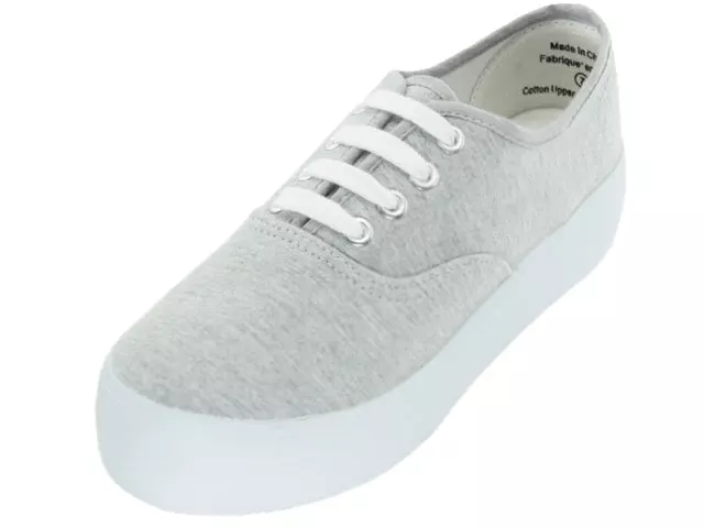 U777L - Women's Lace Up Platform Canvas Shoes — Gray (U777L-GRAY) / 7-10 Assorted