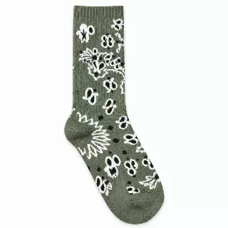 URBAN OUTFITTERS PAISLEY BANDANA SOCKS SAGE