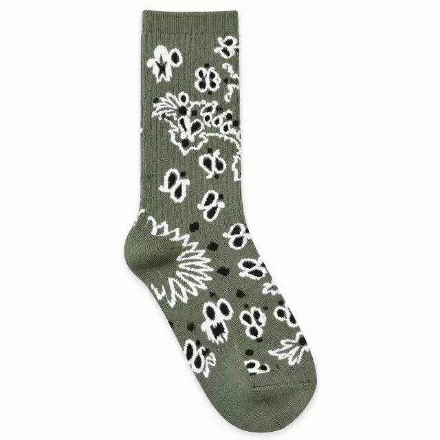 URBAN OUTFITTERS PAISLEY BANDANA SOCKS SAGE