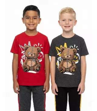 S1OPE Teddy Bear Screen Top w Jogger Pant - 6297004