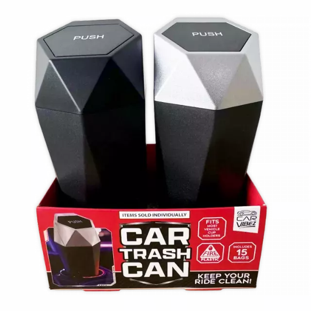 Mini Car Trash Can Accessory - 2 Pieces Per Retail Ready Display 41803