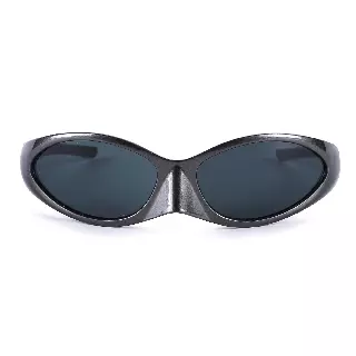 Aerodynamic Wrap Around Sunglasses with Flared Temple Side Pieces P10927