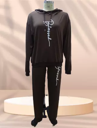 22124 -2 pcs Blessed Jogging Suit -Lots of Colors Available- $30.00 Set (3 pcs per pack) — Plus - 1X 2X 3X / Chocolate