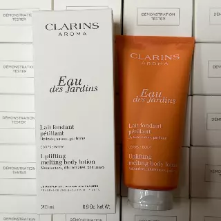 WHOLESALE CLARINS EAU DES JARDINS UPLIFTING MELTING BODY LOTION TESTER BOX 6.8 OZ - 50 PIECE LOT