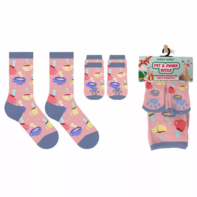 Christmas 2025 Matching Pet & Human Fun Socks - Hot Cocao
