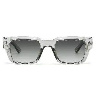 Luxury Rectangular Sunglasses with Oversized Side Temples & Sharp Angular Profile SK11139