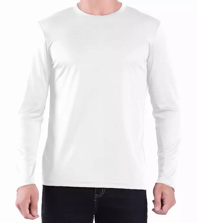 Men's Crew Neck Long Sleeve Shirt-Plus Size- Style #MS904X - $6.90/Unit MINIMUM 24 PCS - PLEASE SEE DESCRIPTION - 3XL-5XL — White