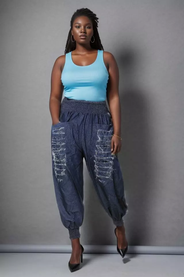 7799D - Denim Distressed Pocket Pant (3 PCS PRE-PACK) - $20.00 Each