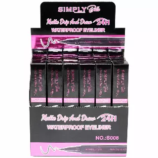 Simply Bella Matte Drip And Draw 24h - Waterproof Eyeliner - Wholesale Display 24 Units (S008)