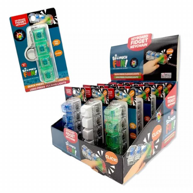 Keyboard Fidget Keychain - 12 Pieces Per Retail Ready Display 26763