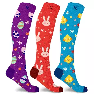 EASTER COMPRESSION SOCKS - 3 ASST STYLES — Large/XL