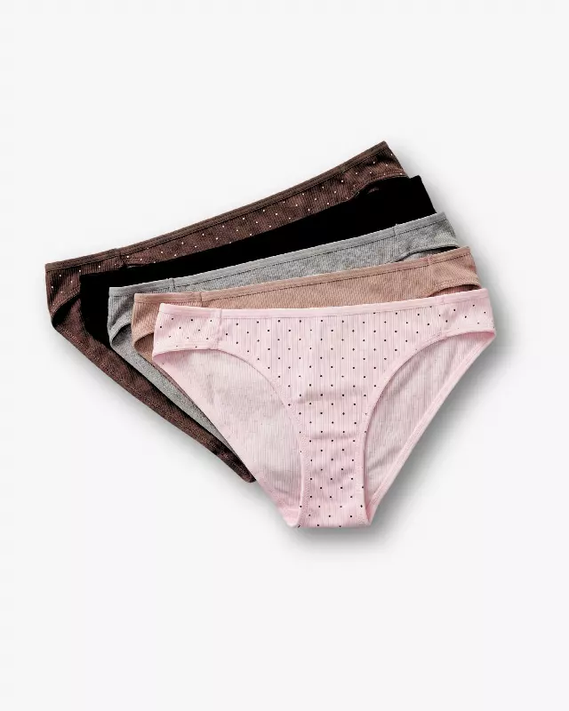 Elsie Cheeky 5-Pack Panties — Baby Pink / XL