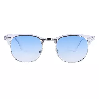 Retro Clubmaster Sunglasses with Translucent Sides and Pastel Gradient Lenses P1947Color