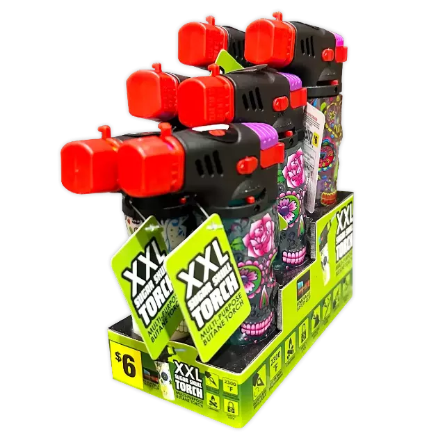 Molded Skull XXL Torch Lighter- 6 Pieces Per Retail Ready Display 40298