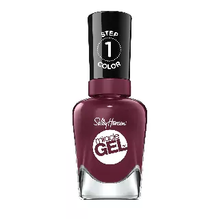 Sally Hansen Miracle Gel Salon Quality Nail Polish | Gel-Like Formula, Two-Step System, No UV Light Needed, Long Lasting | Opaque, Glossy | 489 V-Amplified | Deep Plum Nail Color