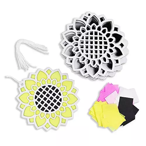 Sunflower DIY Suncatcher Paper Crafts - 24 Pieces Per Pack KP4156