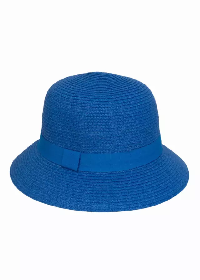 Magid Ribbon Straw Bucket Sun Hat — DENIM