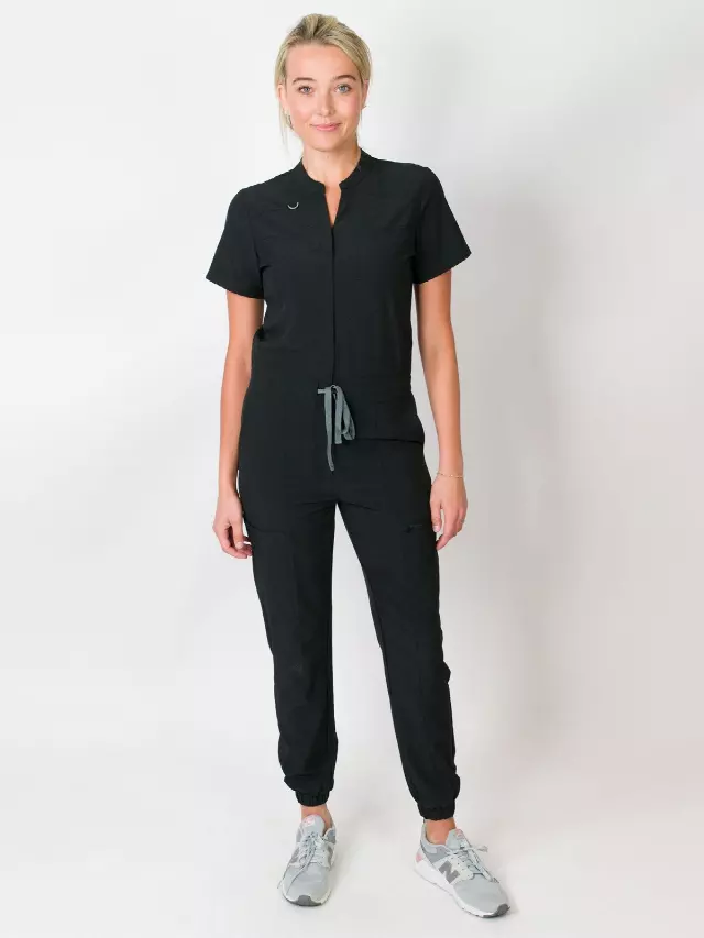 Scrub Jumpsuit — Black / XL