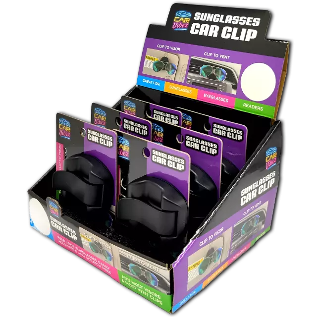 Sunglasses Car Vent and Visor Clip - 6 Pieces Per Retail Ready Display 23989